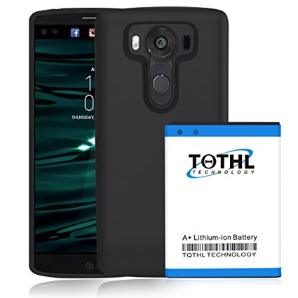 LG V10 Battery,TQTHL 6800mAh Extended Battery with Soft TPU Full Edge Protection Case for LG V10 H961N H900 VS990 H901 BL-45B1F Phone- Black [ 12 Month Warranty ]