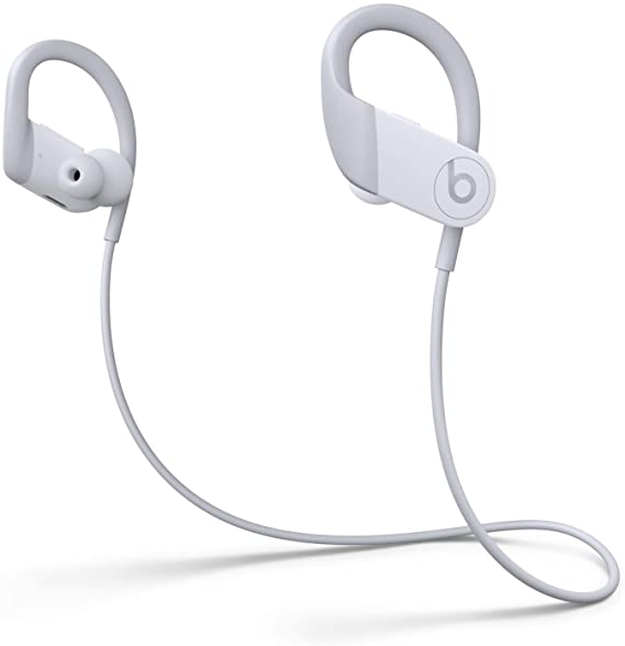 Powerbeats High-Performance Wireless Earphones - Apple H1 Headphone Chip, Class 1 Bluetooth, 15 Hours of Listening Time, Sweat Resistant Earbuds - White (Latest Model)