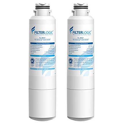 FilterLogic DA29-00020B Refrigerator Water Filter, Replacement for Samsung HAF-CIN, HAF-CIN/EXP, DA29-00020A/B, DA97-08006A, RF28HMEDBSR RF4287HARS RF263TEAESG RH22H9010SR RF23J9011SR (Pack of 2)