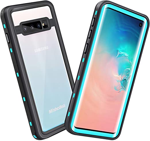 Mishcdea for Samsung Galaxy S10 Waterproof Case Built-in Screen Protector Shockproof Snowproof Dirtproof Full Protective Case(Blue)