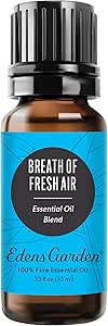 Edens Garden Breath of Fresh Air Essential Oil Blend- 100% Pure Premium Grade, Undiluted, Natural, Therapeutic, Aromatherapy, The Best for Diffusing, Skin, Humidifiers, Candle 10 ml (.33 fl oz)