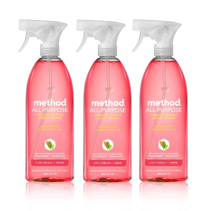 Method All-purpose Natural Surface Cleaner, Pink Grapefruit, 28 ounce (3 Count)