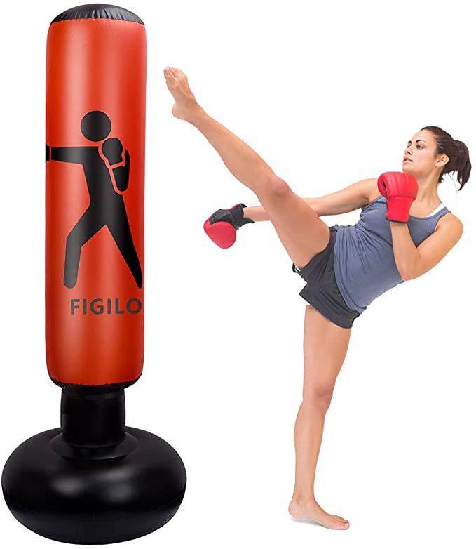 Inflatable Freestanding Punching Bag, Heavy Training Bag, Adults Teenage Fitness Sport Stress Relief Boxing Target
