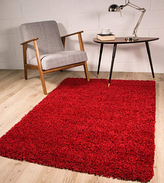 SOFT THICK LUXURY WINE SHAGGY RUG 9 160cmx230cm (5ft3 x 7ft7)