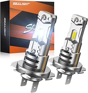 SEALIGHT H7 LED Bulb, 1:1 Real Size 30000LM H7 Fog Light Bulbs, 500% Super Bright 6500K Cool White with Fan, Fog Lights LED Bulb for Car Powersports ATV/UTV, Pack of 2 (S3 Series)