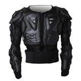 Tera P14 Motorbike Motorcycle Full Body Armour Armor Protector Guard Shirt Jacket with Widen Back Protection from Hard Plastic and Breathable Mesh for Motocross ATV Road Motorcycling etc C-Size Black