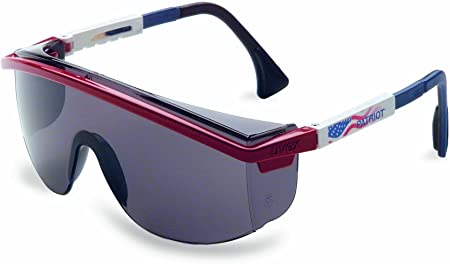 Uvex S1179 Astrospec 3000 Safety Eyewear, Red/White/Blue Frame, Gray Ultra-Dura Hardcoat Lens