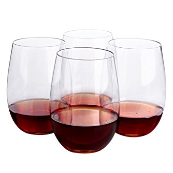 Topsky Unbreakable Stemless Wine Glasses, 16 oz (Set of 4)