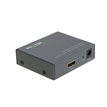 VeLLBox (Version 1.4) HDMI 1X2 Splitter with Full 3D & 4Kx2K (340MHZ), 1In 2 Out, 2-port Splitter, 5V/2A Universal Power Adapter, Grey