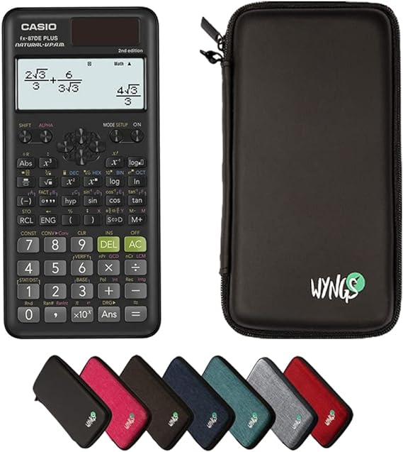 CALCUSO Economy Pack: Casio FX 87 DE Plus 2nd Edition Scientific Calculator   WYNGS Protective Case Black   CALCUSO Extended Warranty