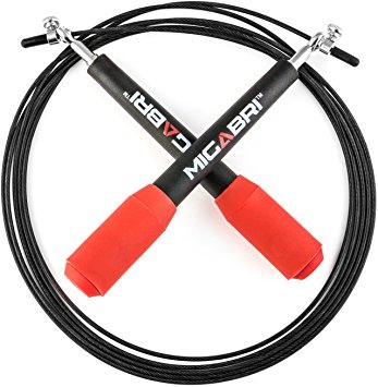 MIGABRI ProGrip Speed Rope - Adjustable 10ft Skipping Rope, Steel Bearing Non-Slip Grip, Perfect for Cardio, MMA, Crossfit, HIIT, Boxing & Jump Rope Fitness Training - Money Back Guarantee