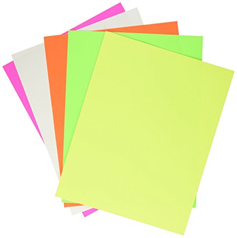 School Smart 1371700  Poster Board - 11 x 14 - Pack of 50 - Assorted Neon Colors