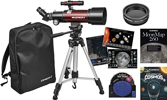 Orion Goscope III 70mm Refractor Special Travel Telescope Kit, Red (21099)