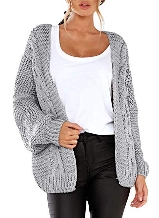 Dokotoo Womens Open Front Long Sleeve Thin Knit Cardigan Sweater S-XXL