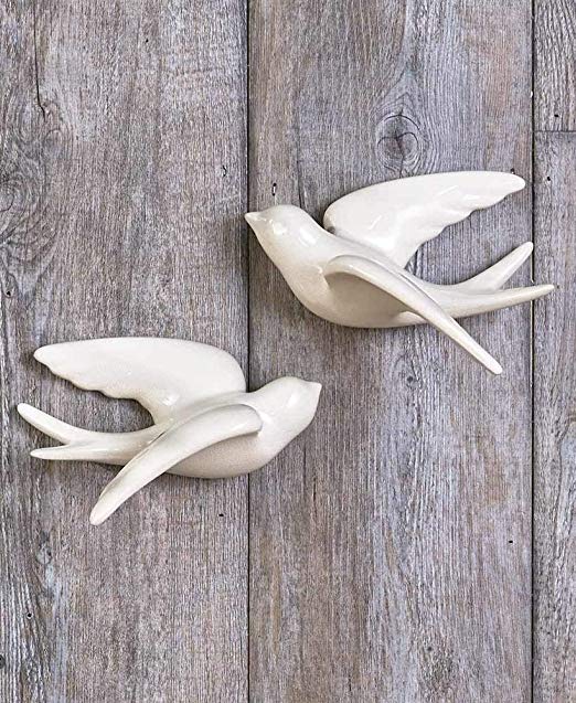 The Lakeside Collection Set of 2 Large Swallows White