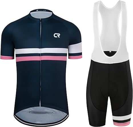 Coconut Ropamo CR Men's Cycling Jersey Set Road Bike Jersey Zipper Pocket Short Sleeves Cycling Kits Bib Shorts 3D Padded