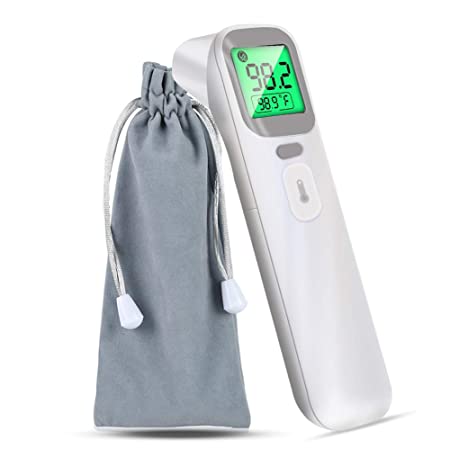 Non-Contact Infrared Forehead and Ear Thermometer for Baby Kids and Adults with Instant Accurate Digital Reading, Fever Alarm, Memory Function