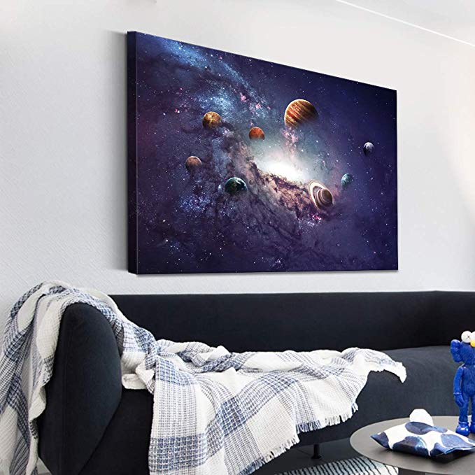 Signford Canvas Wall Art Galaxy System Modern Home Decor Canvas Painting Wall Decoration for Bedroom Living Room 16x24 inches
