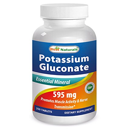 Best Naturals Potassium Gluconate 595 mg 250 Tablets
