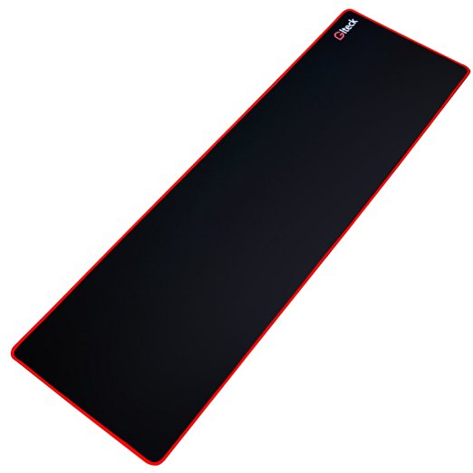 GLTECK Waterproof Large Mouse Pad, Stitched Edges Non-Slip Rubber Pads-36"x18", With Carrying bag(XXXL Red EDGE)