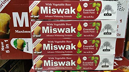 Miswak Essential Toothpaste - 5 in 1 (Miswak, Moringa, Honey, Cinnamon, Olive) 6.5 oz - Halal