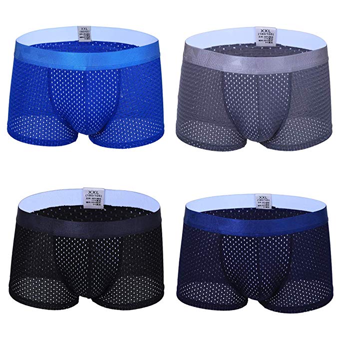 FLX·HR Men's Underwear ice Silk mesh Shorts Summer Thin Thin Dry Underwear Men Breathable Comfort Sexy Trousers Flat Pants