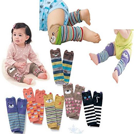 7 Pack Cute Baby Toddler Bear Leg Sleeve Warmers - Knee Socks Protector Warmer