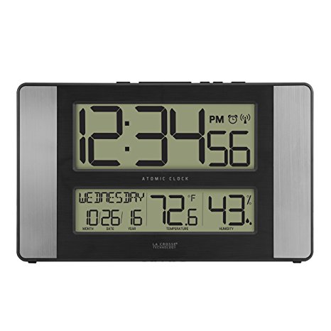 La Crosse Technology 513-1417H-AL-INT Atomic Clock with Temperature & Humidity