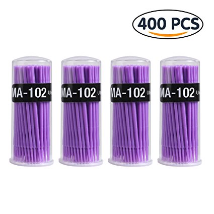 Shintop 400pcs Disposable Micro Applicator Brushes Great for Dental / Oral / Makeup (Purple, 1.5mm)