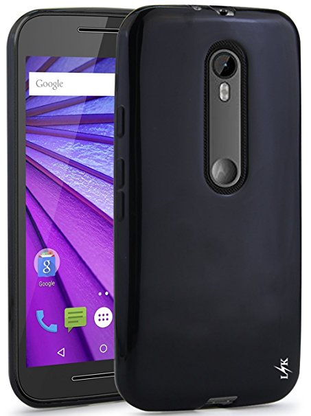 Moto G (3rd Gen) Case, LK Ultra [Slim Thin] TPU Gel Rubber Soft Skin Silicone Protective Case Cover for Motorola Moto G 3rd Generation 2015 - Black