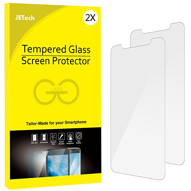 iPhone X Screen Protector, JETech 2-Pack Tempered Glass Screen Protector Film for Apple iPhone X/10