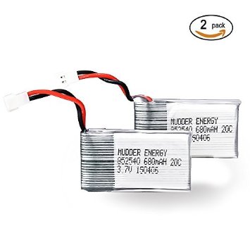 Mudder Upgraded 680mAh 37V Lipo Rechargeable Battery for Syma X5C X5SC X5SW Quadcopter with Integrated Protection Circuit