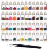 SHANY Cosmetics  3D Nail Art Decoration Mini Bottles with Nail Art Tweezer 48 Count