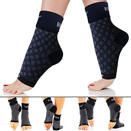 Rikedom Sports (1 Pair) Best Plantar Fasciitis Foot Sleeves Graduated Compression Heel Arch Ankle Sleeves Socks Brace Plantar Sock for Men and Women, Reduce Ankle Swelling Ankle Spur Blood Circulation