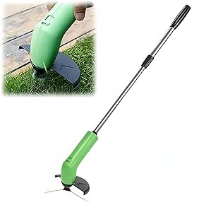 Cordless Mini Weed Trimmer, Household Small Weed Trimmer, Lawn Mower, Portable Grass Trimmer Handheld, Telescopic Grass Trimming Tool, Applicable to Courtyard Garden, green