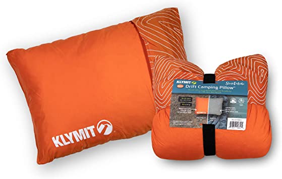 Klymit Drift Camping Pillow, Reversible Cover for Travel and Sleep, Shredded Memory Foam Comfort with Durable Shell