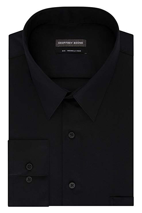 Geoffrey Beene Men's BIG FIT Dress Shirts Sateen Solid (Big and Tall)