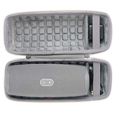 co2crea Hard Travel Case for JBL Charge 4 Portable Bluetooth Speaker (Ouside Black and Inside Grey)