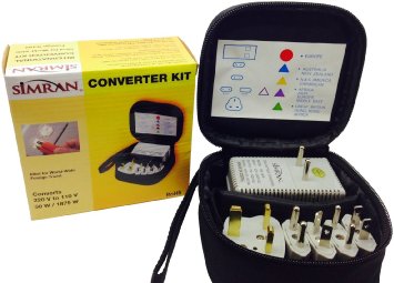 Simran SM-1875KIT International Worldwide Travel Kit with 5 Adapters 1875-Watt Voltage Converter and Pouch