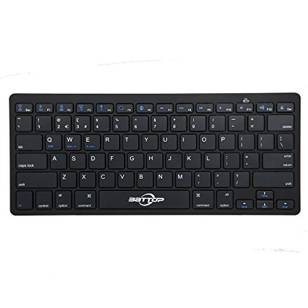 BATTOP Universal Ultra Slim Bluetooth Keyboard Support iOS/iPad/Mac/Androis/Windows Tablet Devices/Smartphone (Black)