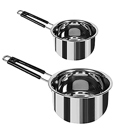 Ashoka Heavy Stainless Steel Combo Milk Pan/ Sauce Pan/Tea PAN/Stainless Steel Sauce Pan, Milk Pan Bhagona 2 pcs Capacity:- 1, 1.5 , Liter