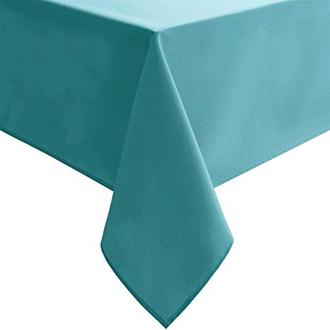 Homedocr Rectangle Tablecloth - Wrinkle Resistant, Stain Resistant and Spillproof Kitchen Washable Polyester 6 Foot Table Cloth, 54 x 80 inch, Turquoise