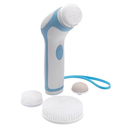 Water-Resistant Face and Body Brush - Professional Skin Care and Cleansing System (Blue)