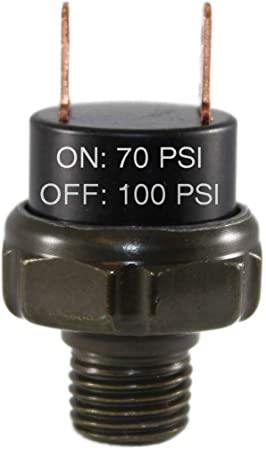 CompStudio 70-100 PSI Air Pressure Switch Tank Mount Type Thread 1/4" NPT 12V/24V for Train/Air Horn
