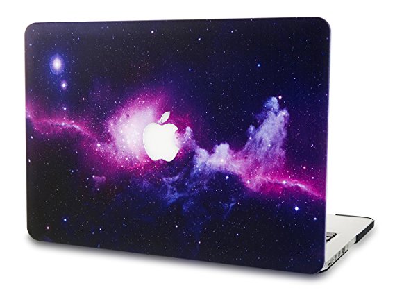 KEC MacBook Pro 15 Inch Case 2017 & 2016 Touch Bar, Cover Plastic Hard Shell Rubberized A1707 Space Galaxy (Purple)