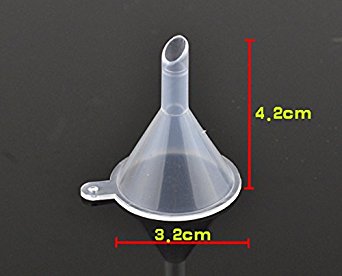 Easytle 6 Mini Clear Plastic Funnels (PP) for Lab bottle & Chemical liquid & Essential Oils Blends& Sand Art & Perfume Craft Spice - 32mm/6.4mm