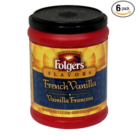 Folgers Flavors French Vanilla Ground Coffee, 11.5 Ounce (Pack of 6)