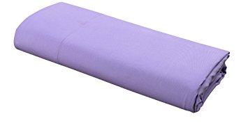 FLAT Sheet by DELANNA 100% Cotton Percale Weave Top Sheet Crisp, Comfortable, Breathable, Soft and Durable (Twin, Lilac)