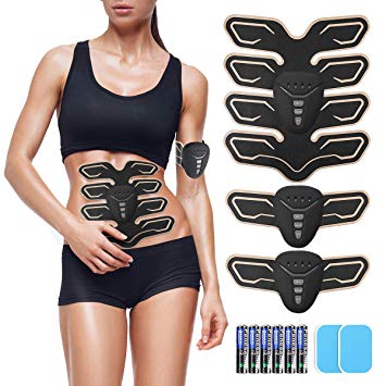 OUTERDO Abs Trainer, Abdominal Muscle Trainers Belt Muscle Stimulator Belly Support Belt Abdominal/Arm/Thigh/Legs Massager - 6 Modes & 9 Levels