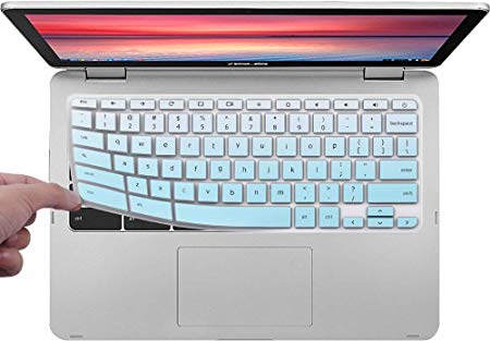 Keyboard Cover Compatible ASUS Chromebook Flip C302 C302CA-DH54 C302CA-DHM4 12.5" Chromebook / 2019 2018 ASUS Chromebook C523NA 15.6" / ASUS Chromebook C423NA 14", Gradual Mint Green